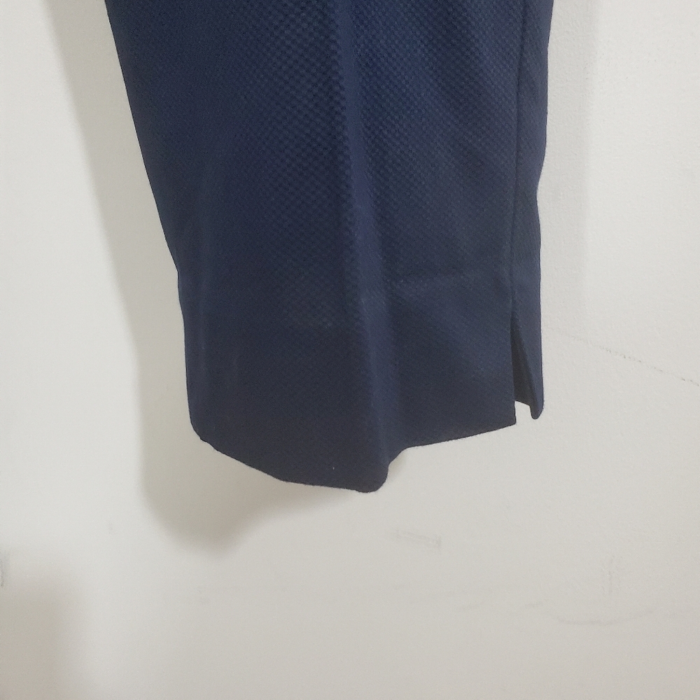 NWT Talbots Slim Crop Pants Navy Blue Textured Size 8 Business Casual Nautical - Picture 3 of 12